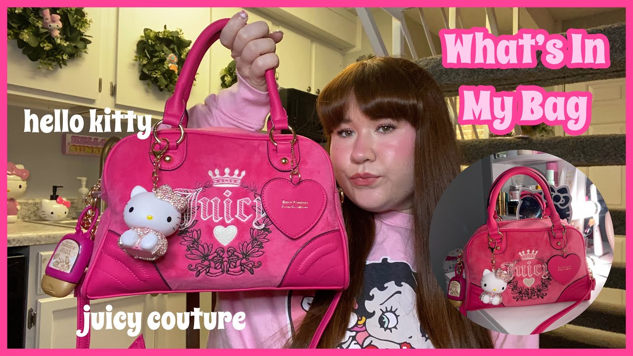 What’s In My Purse 2024 👛🎀 Pink Juicy Couture Bowler Bag!!
