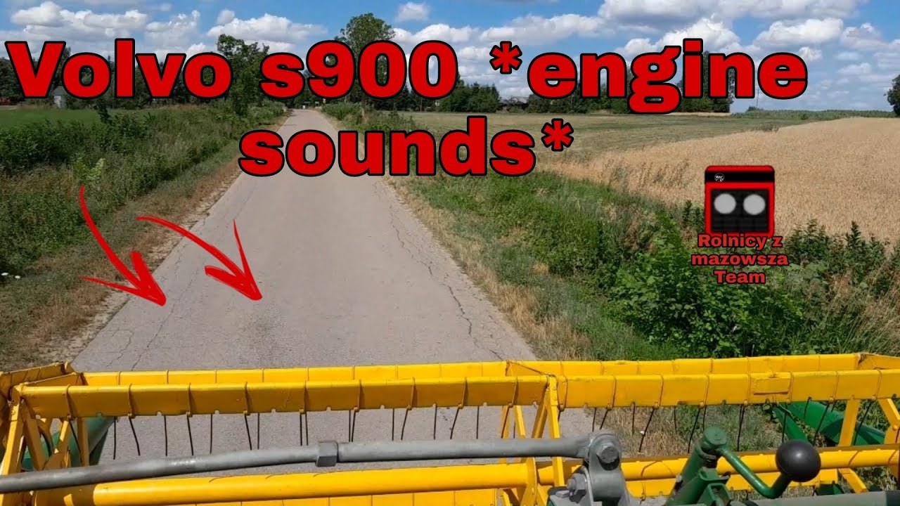 Oczami kombajnisty | przejazd przez wieś kombajnem volvo s900 | DŹWIĘK SILNIKA | *engine sounds*