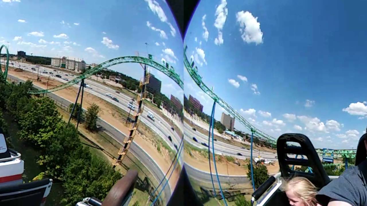 Six Flags over Texas FPV Shockwave roller-coster recorded on LG 360 cam