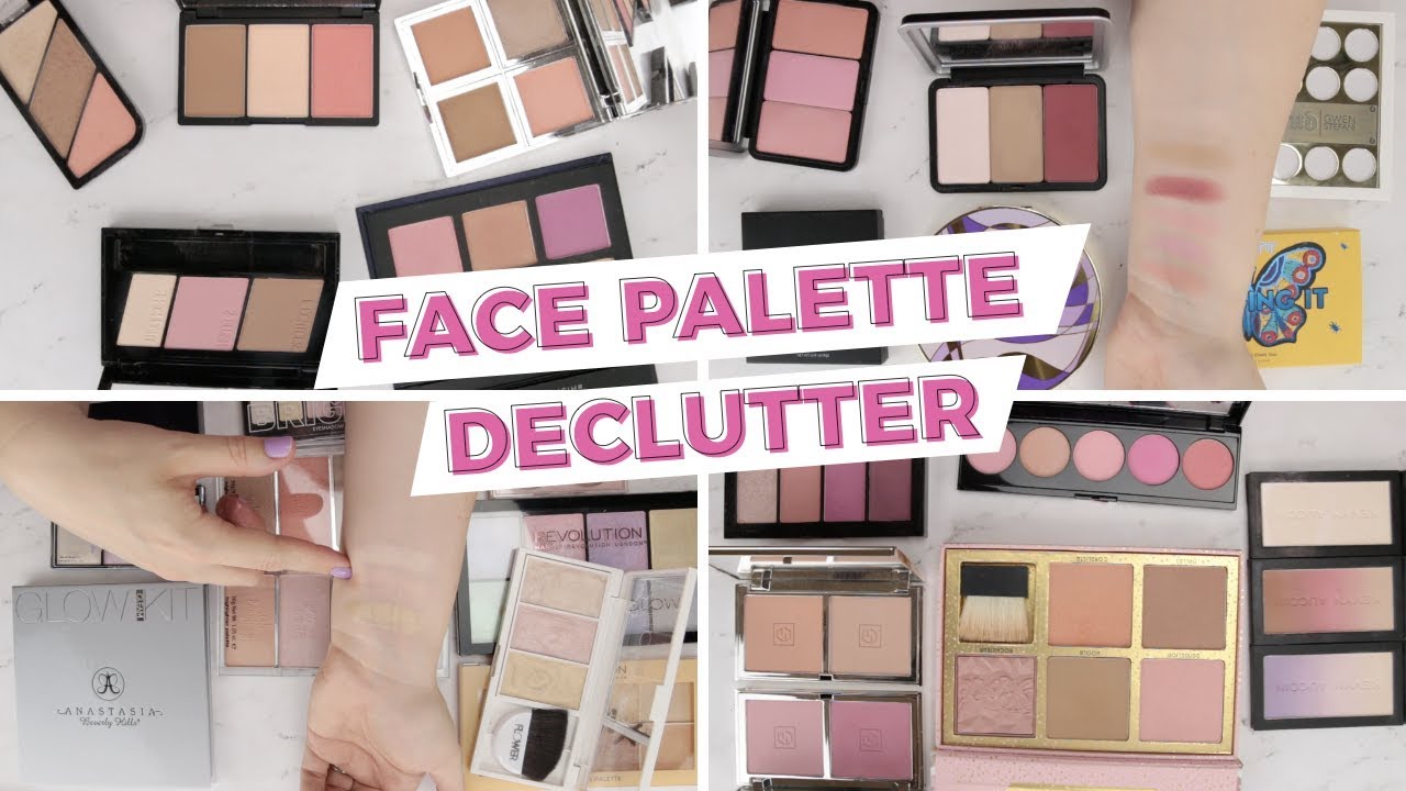 GIANT Face Palette Declutter (With Swatches!)