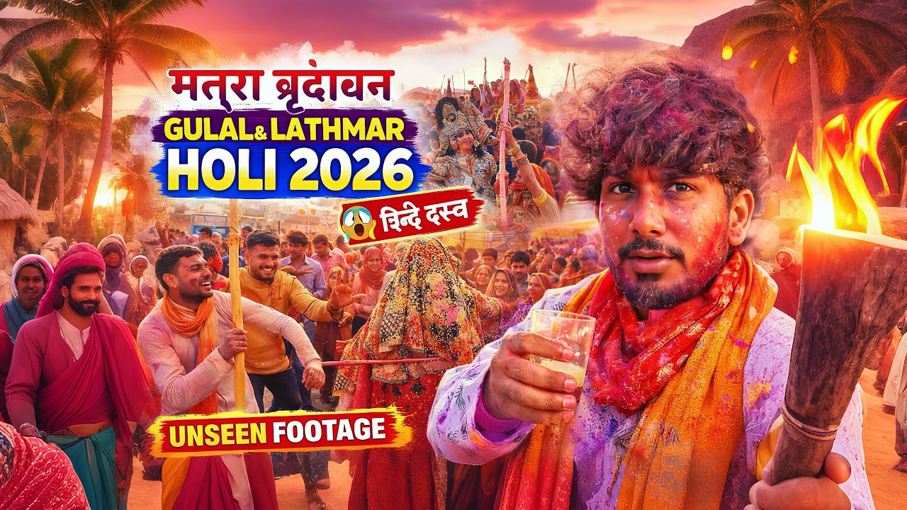 Mathura Vrindavan ￼Gulal & Lathmar Holi 2026 😱