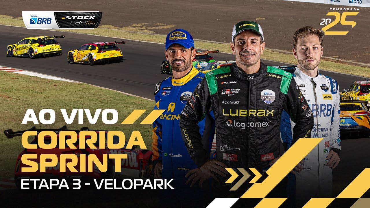 STOCK CAR BRB 2025 AO VIVO | 3ª ETAPA - CORRIDA SPRINT | VELOPARK - NOVA SANTA RITA, RS