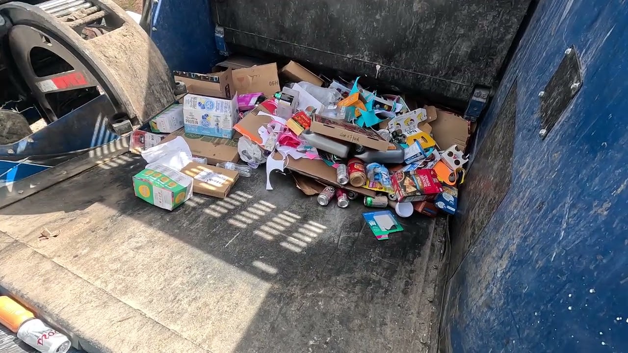 Recycling Load – Recycling Truck Hopper POV