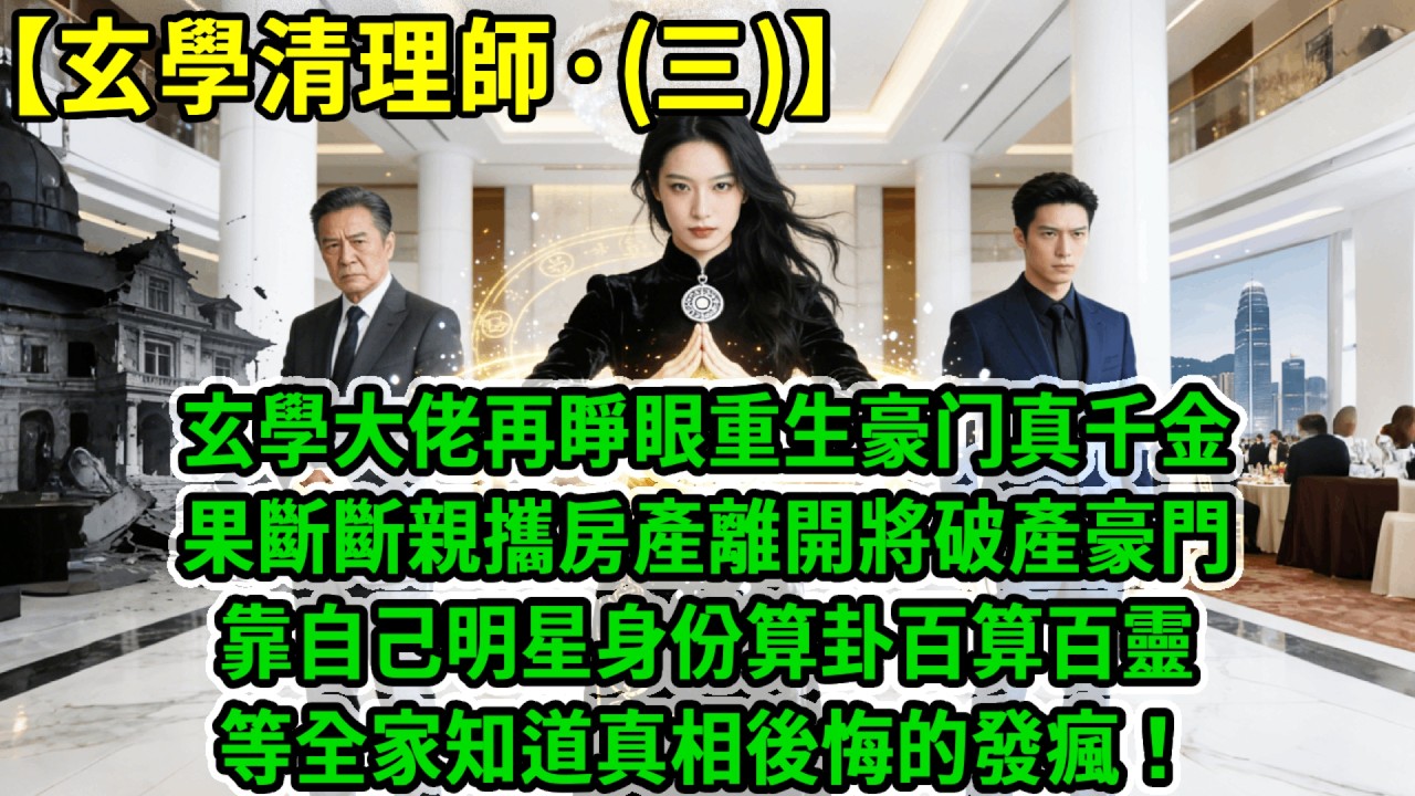 玄學清理師(三)玄學大佬國外出差被襲，再次睜眼重生成爹娘不愛真千金，果斷斷親攜房產離開將破產豪門，靠自己明星身份算卦百算百靈，各界權貴萬金難求她一卦，等全家知道真相後悔的發瘋！#風起雲湧 #爽文