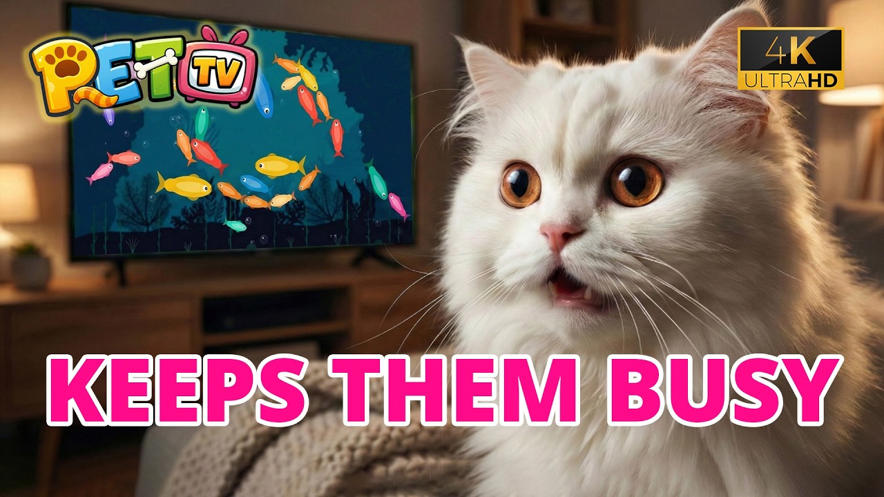4K Cat TV Fish 🐠 2 Hour Animated Fast & Slow Swimming Fish for Cats | Calm & Engaging (No Music)