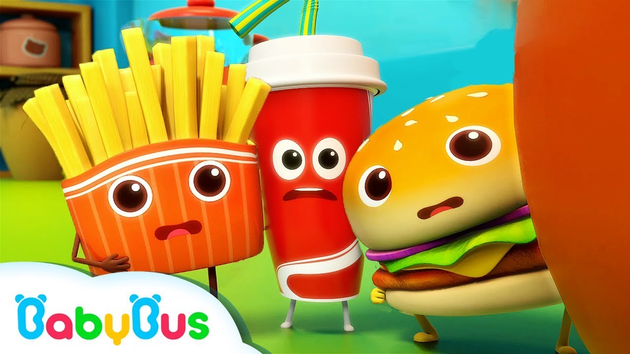Hamburger and His Friends | Food Song | Nursery Rhymes | Kids Songs | Kids Cartoon | BabyBus
