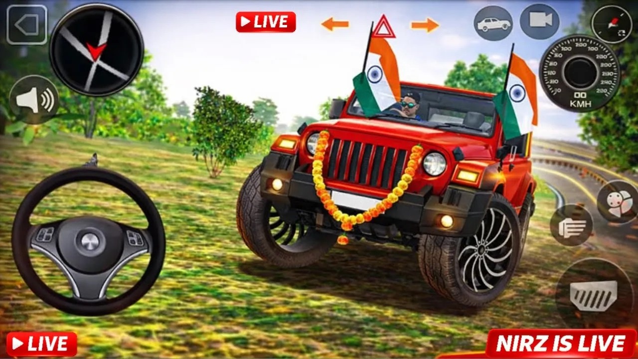 India Modified THAR Game LiveReal Off Road King Driving in India |Nirz is live | #live