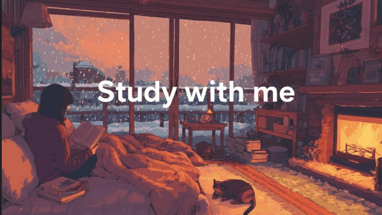 [playlist] JUST LEAVE IT ON | Study with Me – Cozy Fireplace Focus (Lo-fi, Calm Winter)