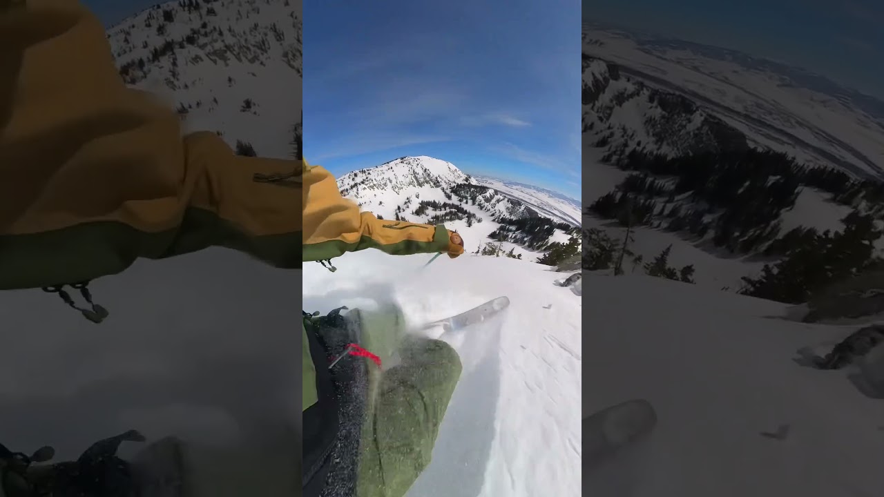 Fun ski line in the tetons #jacksonhole #backcountry #skiing