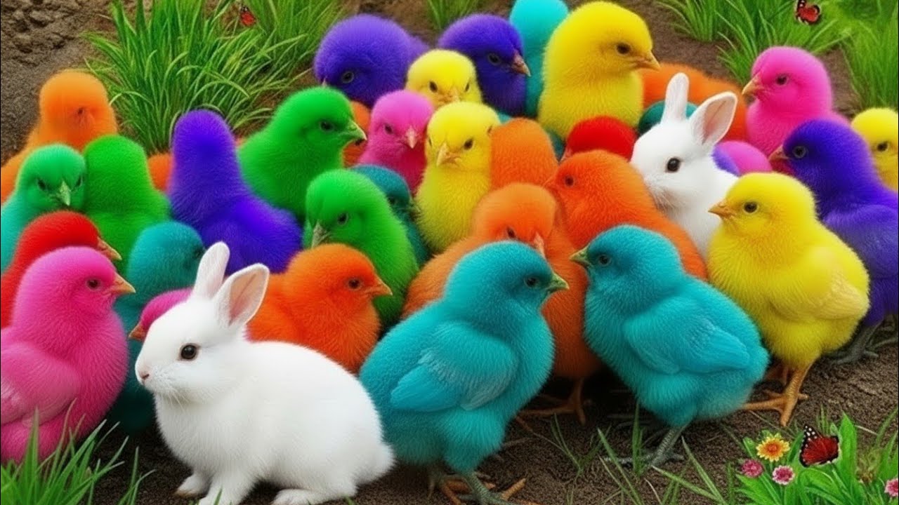 Ayam Lucu, ayam warna warni, ayam rainbow, kelinci lucu, bebek lucu, ikan koi, Hewan Lucu