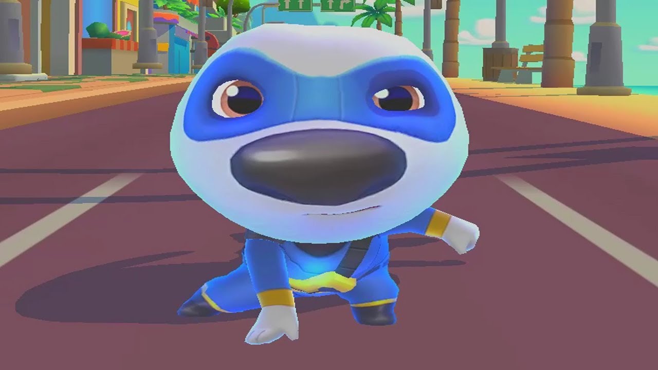 Hank transforms into super Hank, saves the city and rescues Ginger - talking tom hero dash