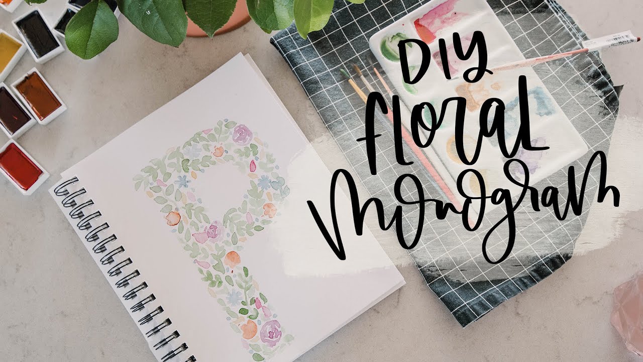 Watercolor Floral Monogram Tutorial | Spring DIY + Decor Challenge