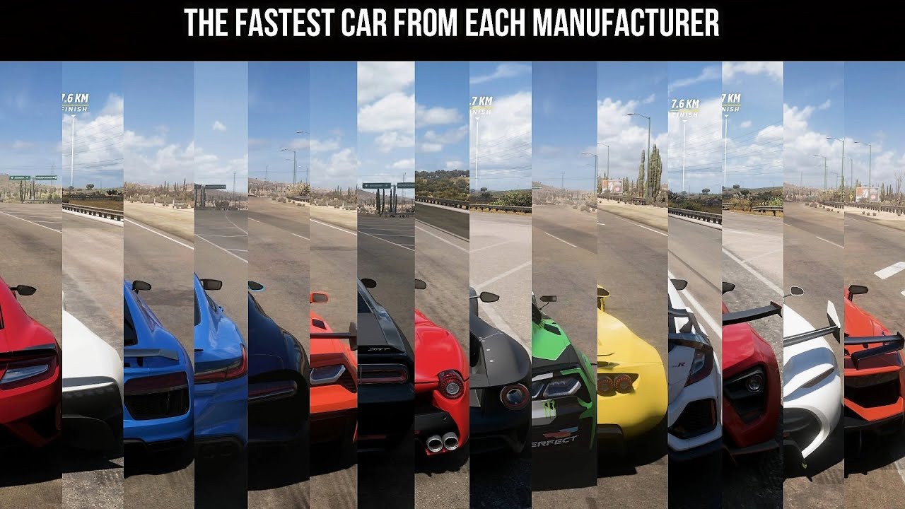 FORZA HORIZON 5 | THE ULTIMATE TOP SPEED TEST | THE FASTEST CAR FROM EACH MANUFACTURER |
