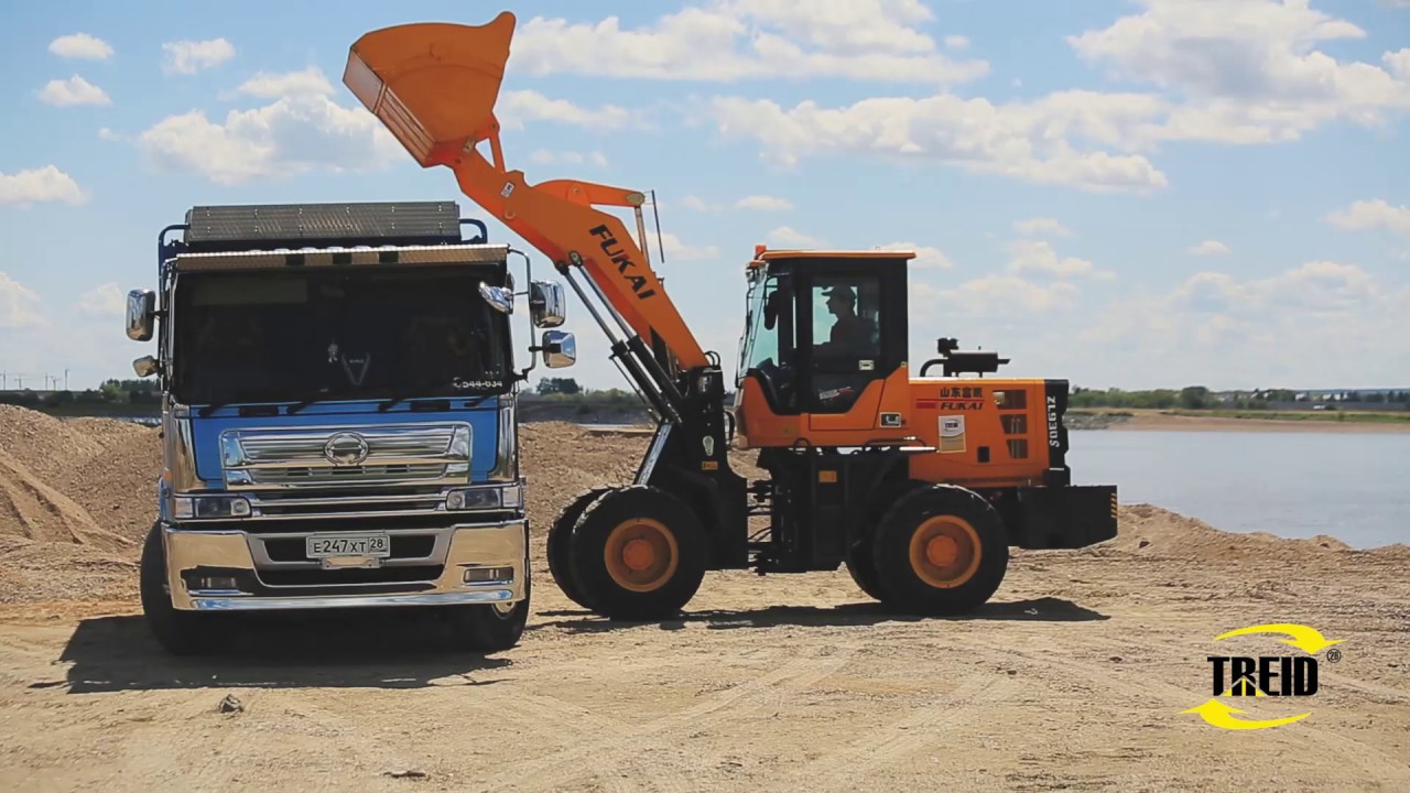 Работа с грунтом фронтального погрузчика Fukai ZL930S