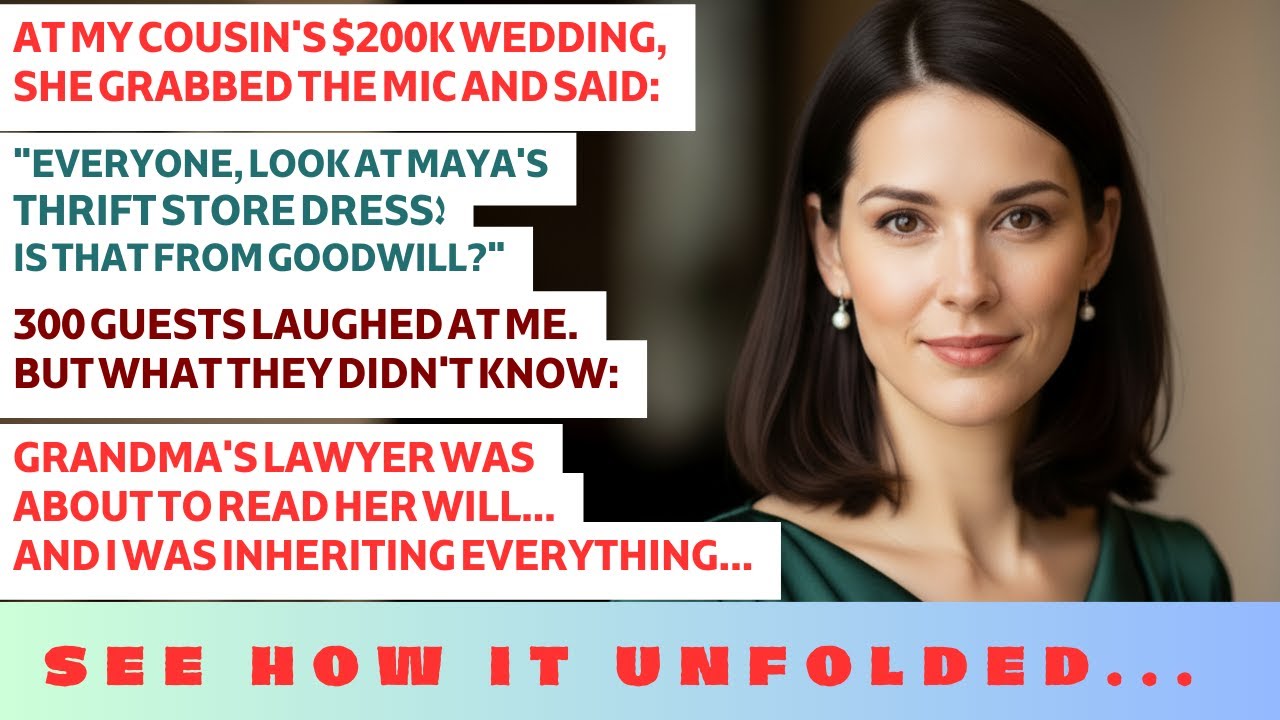 They Laughed at My Thrift-Store Dress at the Family Wedding—Until the Lawyer Read the Will...