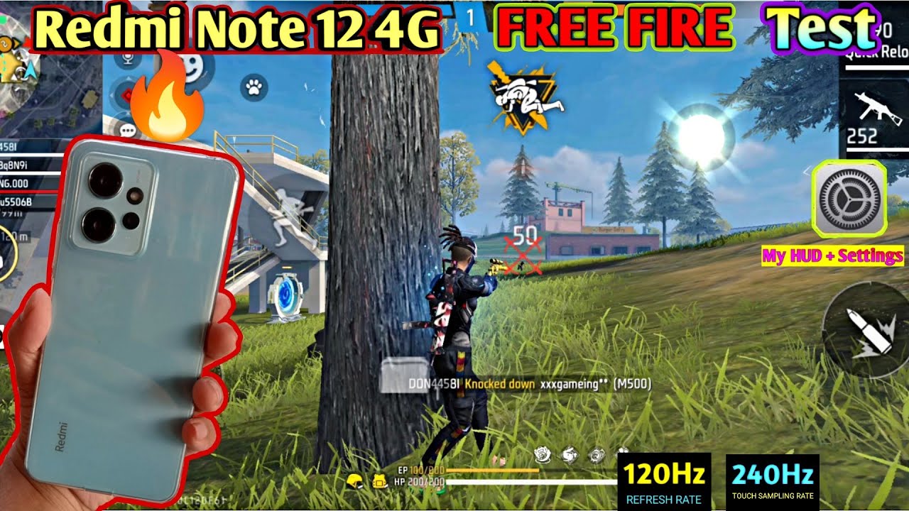 Redmi Note 12  Free Fire Gameplay + Heating + Battery Drain Test || Redmi Note 12 4G Free Fire..