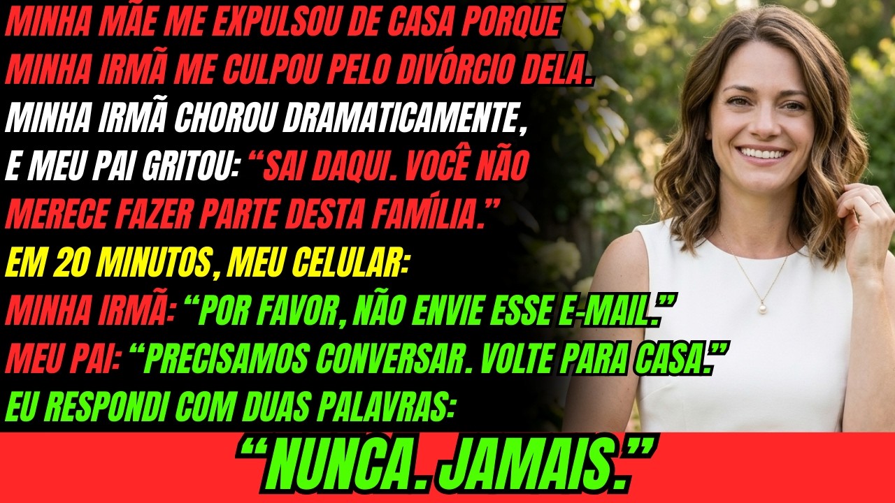 Minha mãe me expulsou de casa pois minha irmã me culpou pelo seu divorcio — Então o email mudou tudo