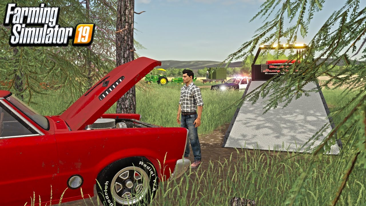FOUND STOLEN GTO IN THE WOODS BALING (IOWA SERIES) FARMING SIMULATOR 19