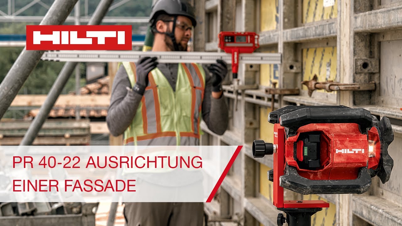 Vertikales Ausrichten einer Fassade mit dem Hilti Rotationslaser PR 40-22