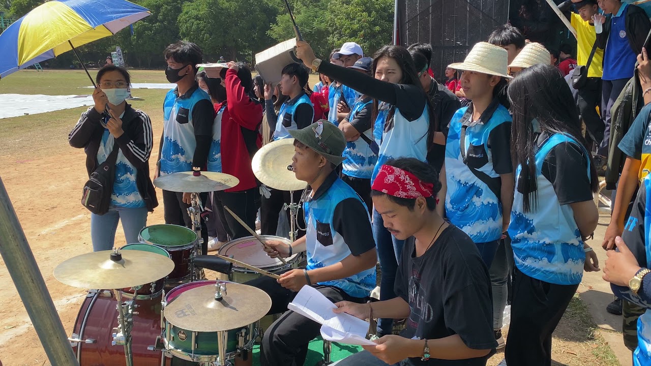 กลอง blue team drummer สีฟ้า กีฬาสีเทคนิคยโส 2020 cmc
