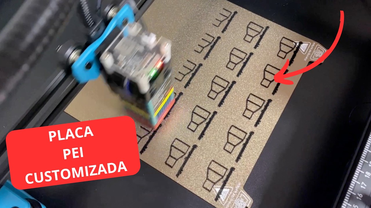 CRIANDO UMA PLACA PEI PERSONALIZADA COM GRAVAÇÃO A LASER - MEU NEGÓCIO COM IMPRESSÃO 3D #8