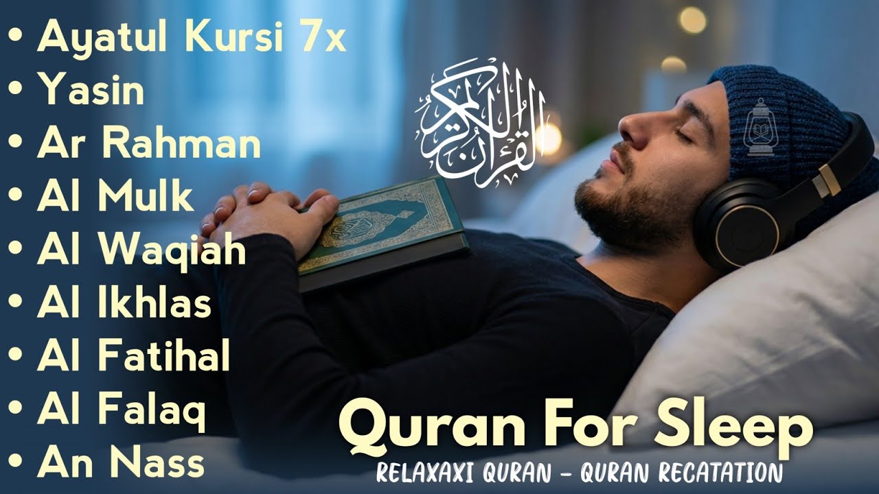 Peaceful Quran for Deep Sleep | Al-Fatiha,Ayatul Kursi,Surah Ar-Rahman, Al-Mulk, Yasin - Alaa Aqel