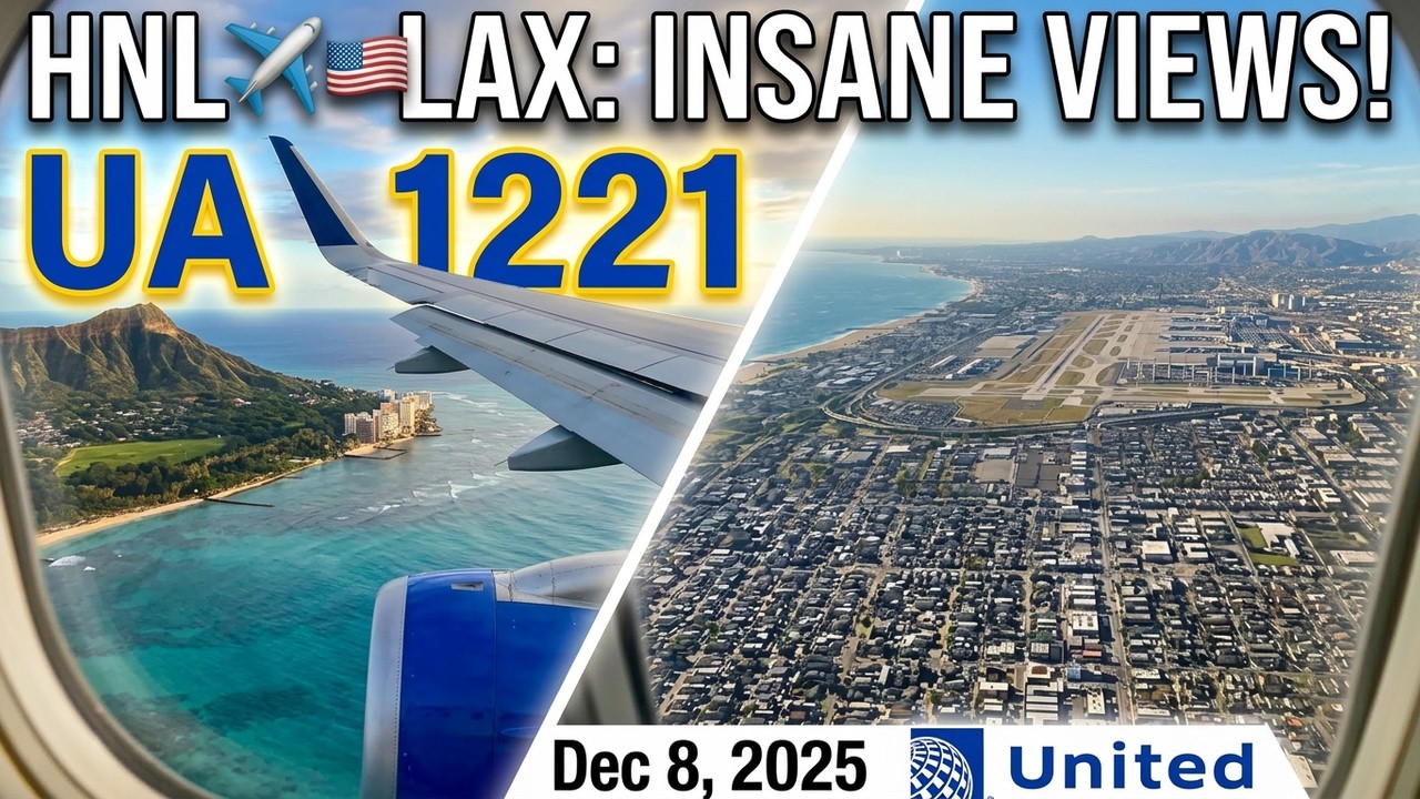 United Flight 1221 ✈️ HNL to LAX — Beautiful Takeoff & Landing | Scenic Window View!