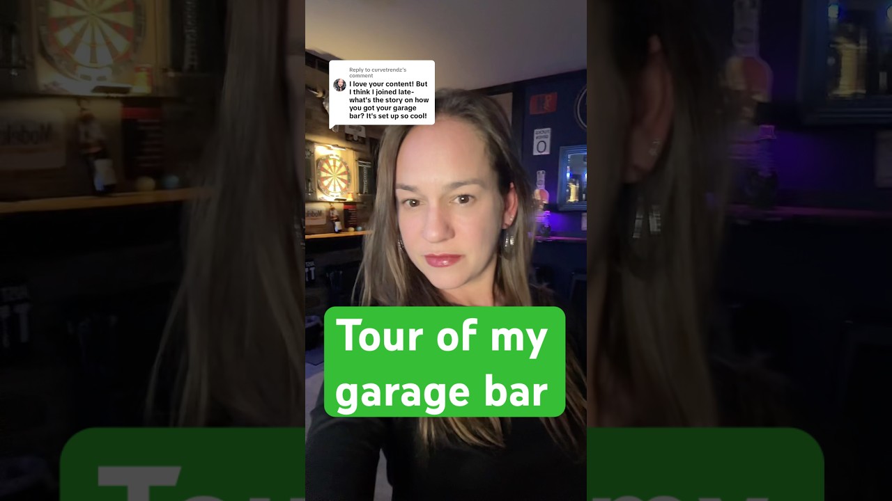 Tour of Michelle the bartender&rsquo;s garage bar 🤗 #garagebar #contentcreator #studio #bartender