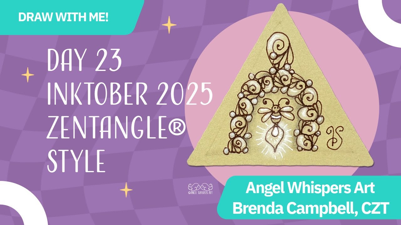 Inktober 2025 Day 23: Firefly& Qurtuba – Using the Zentangle® Method with Brenda Campbell, CZT