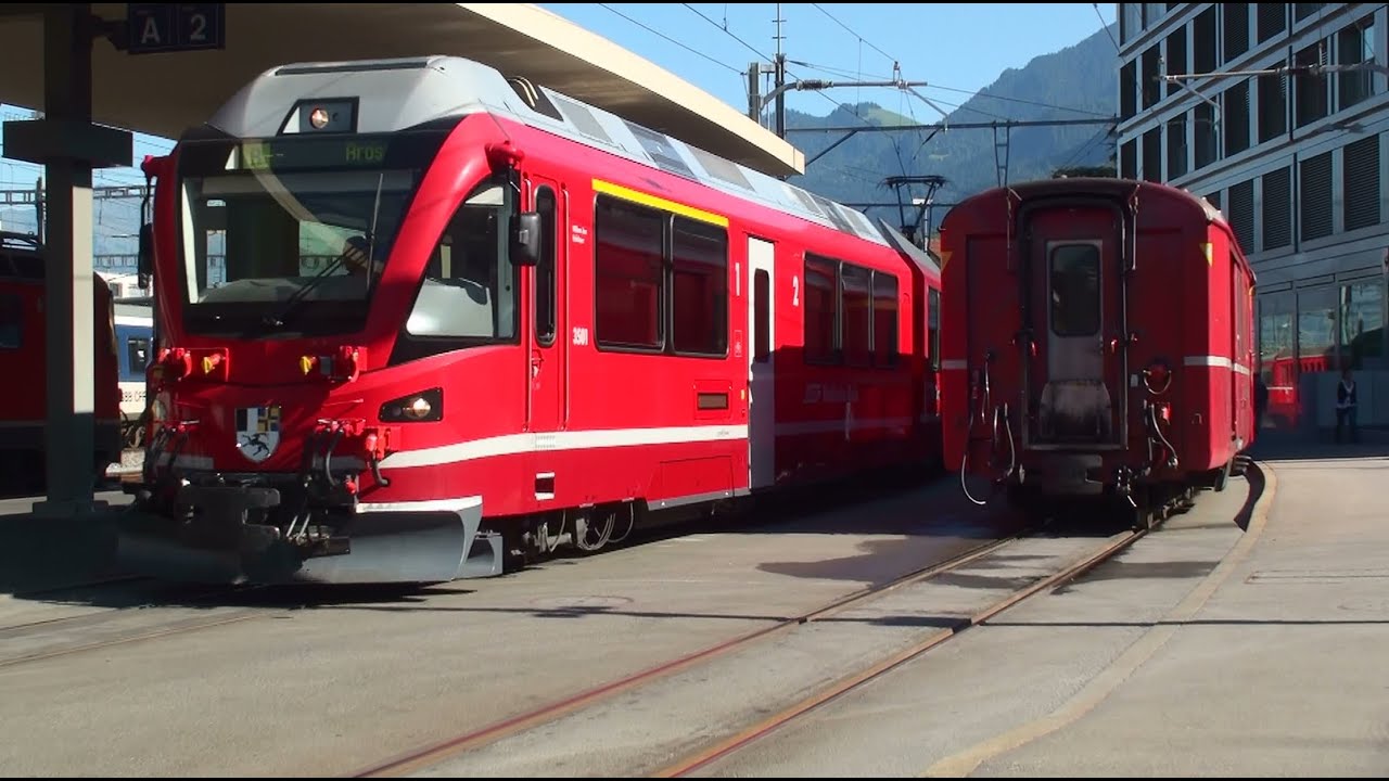 Arosabahn Arosa Bahn der RhB In Chur,Salonwagen der RhB Alpine Classic Pullman Express