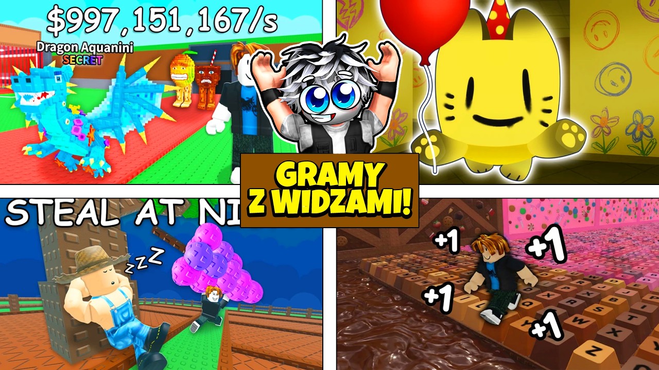 🎉GRAMY Z WIDZAMI W R&Oacute;ŻNE GRY NA ROBLOXIE!🎉STEAL A BRAINROT!🎉 #roblox