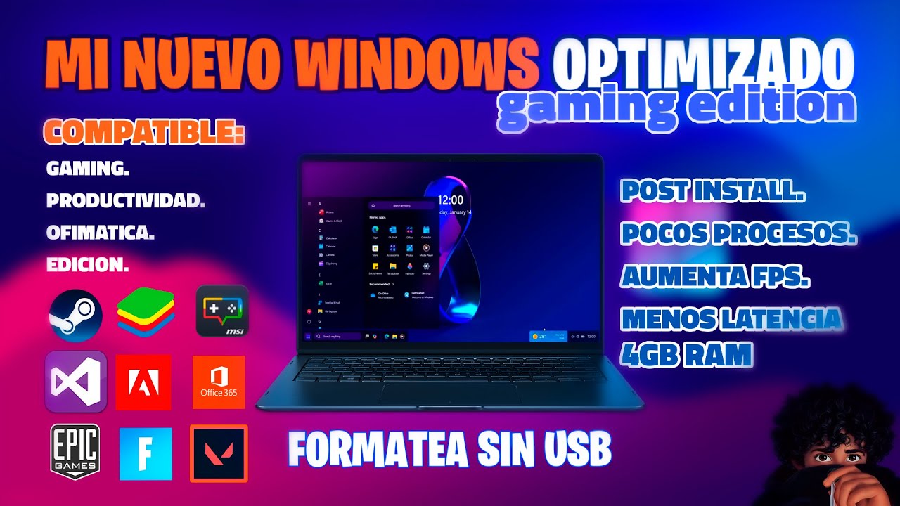 🔥NUEVO Windows ULTRA Optimizado para M&Aacute;XIMO RENDIMIENTO Y FPS - C&oacute;mo FORMATEAR con y sin USB 💻⚡2025