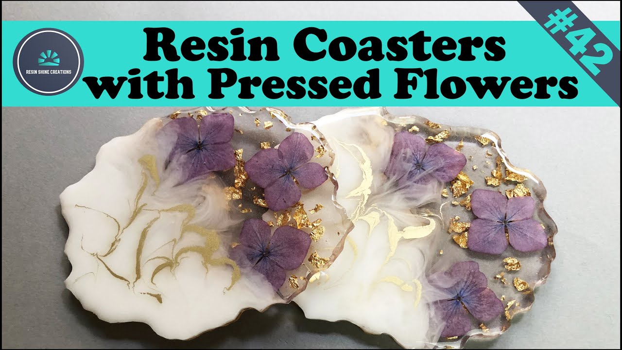 Resin coasters with pressed flowers