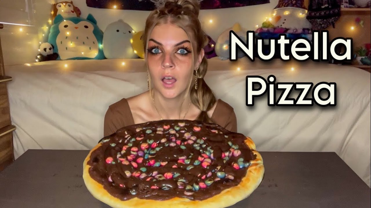 NUTELLA PIZZA MUKBANG + RECIPE! (Vegan)