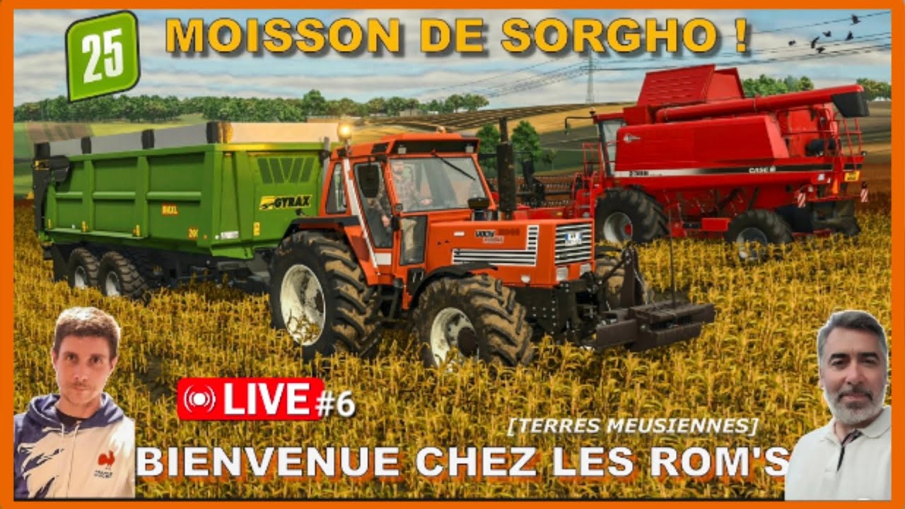 (🔴LIVE) BIENVENUE CHEZ LES ROM'S [ Terres Meusiennes]#6 : On récolte notre Sorgho !👌