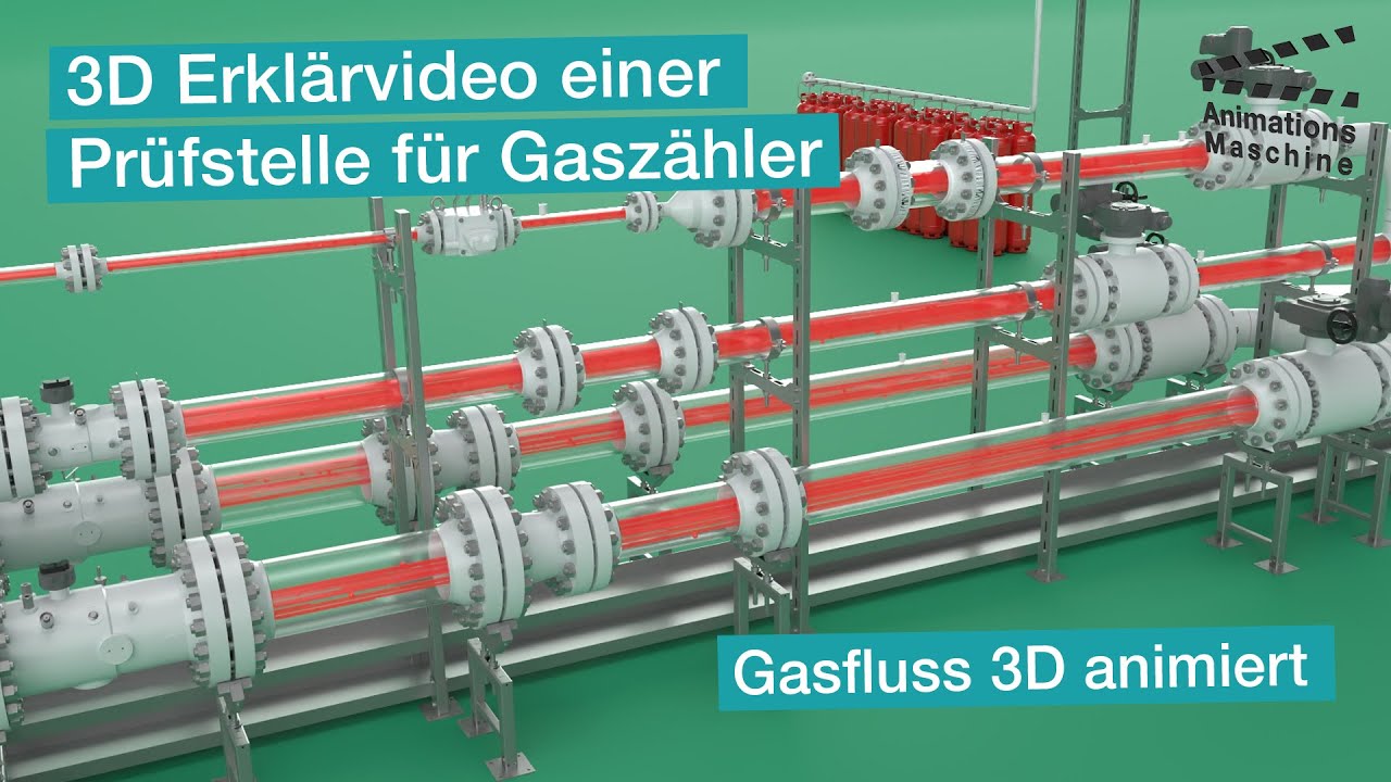 3D Erklärvideo einer Kalibrierung von Gaszähler