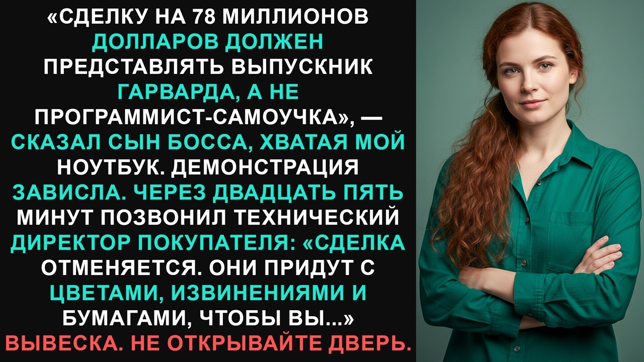 Она в одиночку создала продукт стоимостью 78 миллионов долларов, а затем сын генерального директора