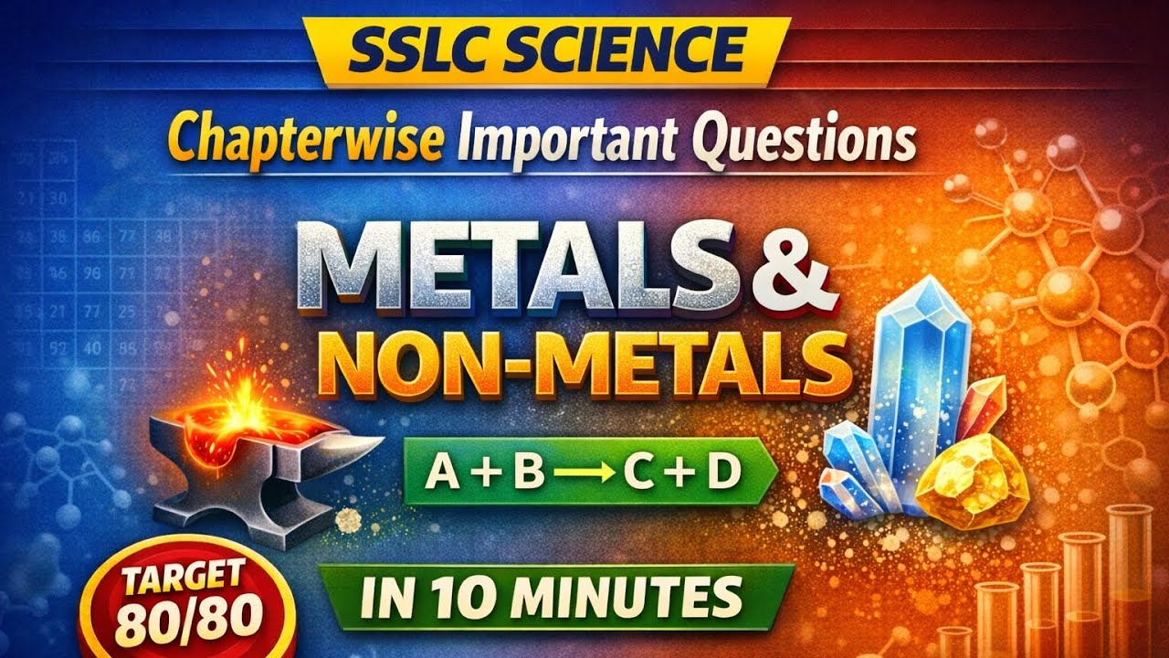 SSLC Science 2026 | Metals and Non Metals Important Questions in 10 Minutes | Arjunaabhyasa