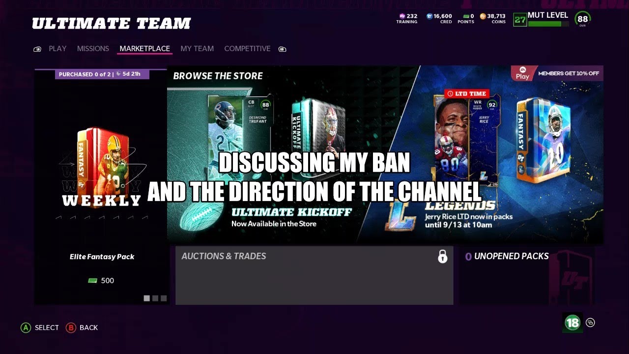 So I got Auction House Banned + Direction of Channel(Not a How-To) - Madden 22