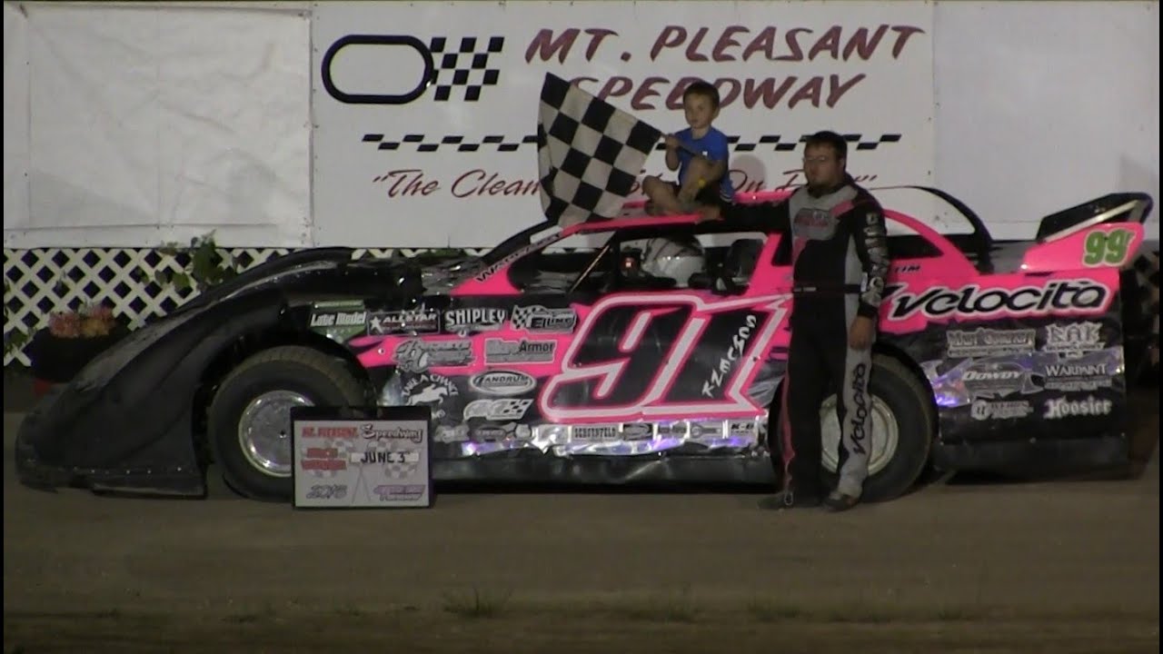 Late Model feature at Mount Pleasant Speedway on 6-3-16