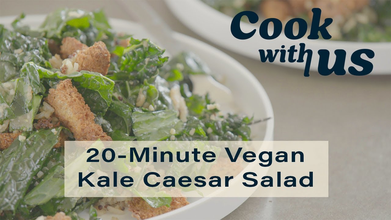 20-Minute Vegan Kale Caesar Salad Recipe | Cook With Us | Well+Good