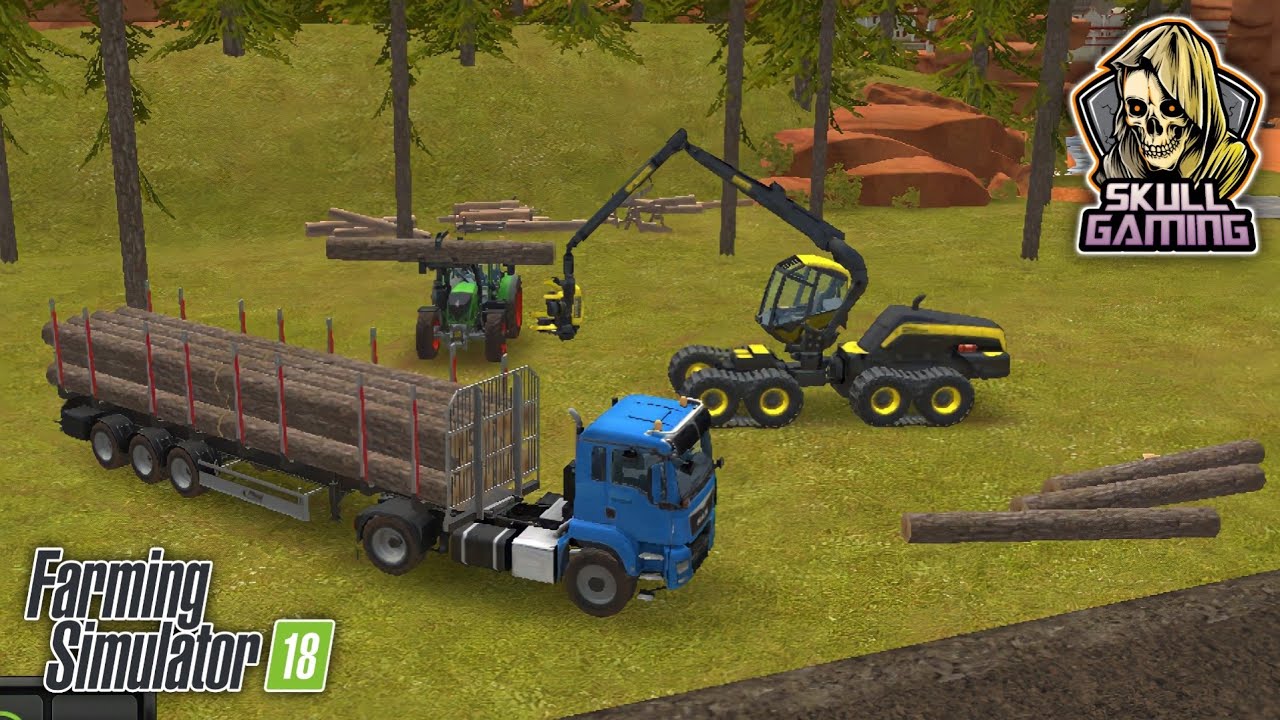 Fs18, рубка деревьев и погрузка древесины в Farming Simulator 18 #skullgaming