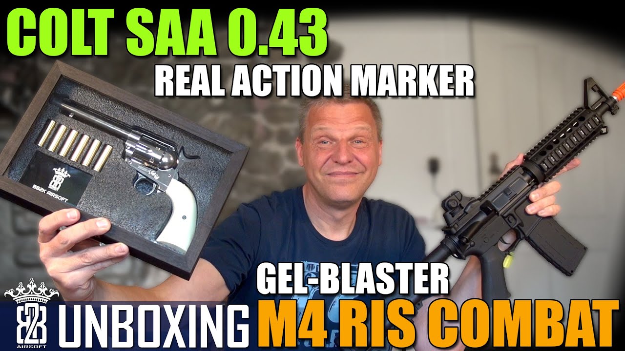Umarex Colt SAA CO2 Cal. 0.43 & APS M4 RIS Combat 295 FPS Gel-Blaster