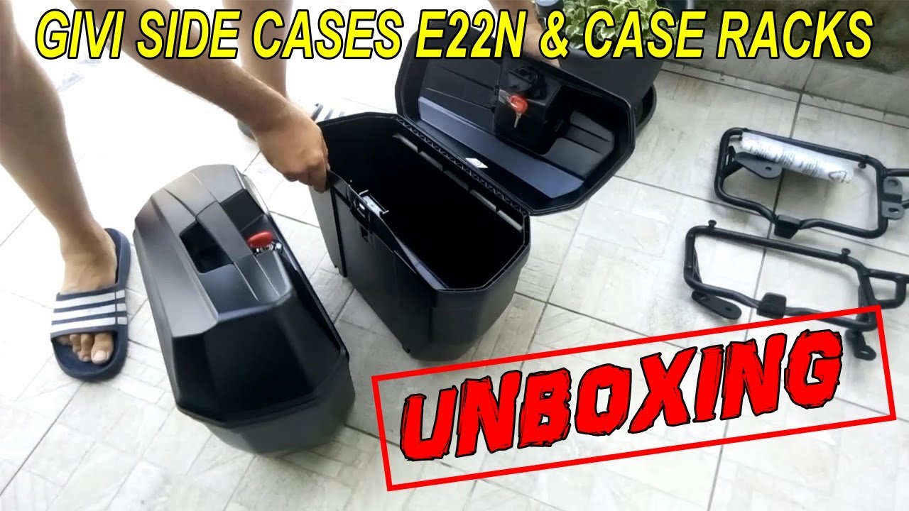 GIVI Case E22N Sidecase Monokey & case racks UNBOXING