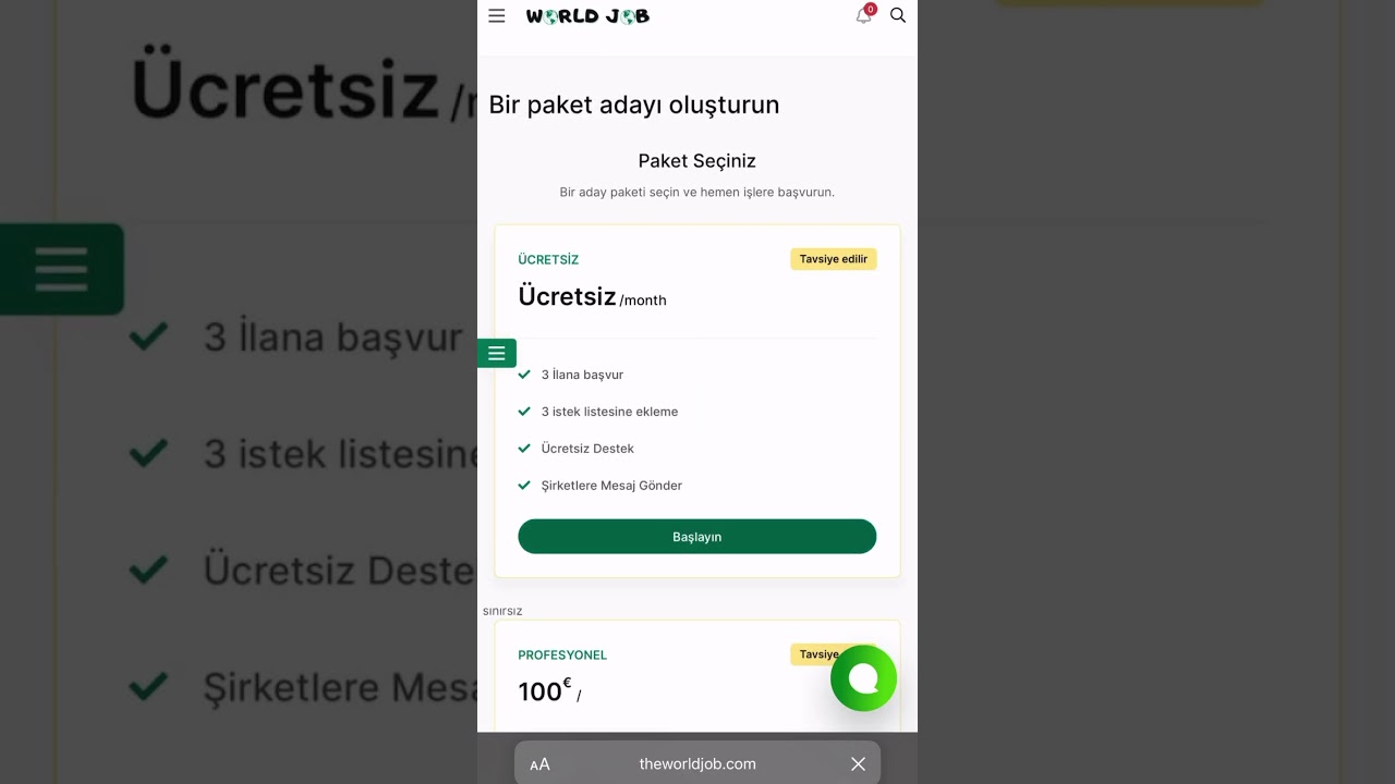 WorldJob Ücretsiz Paket Nasıl Aktif Edilir?