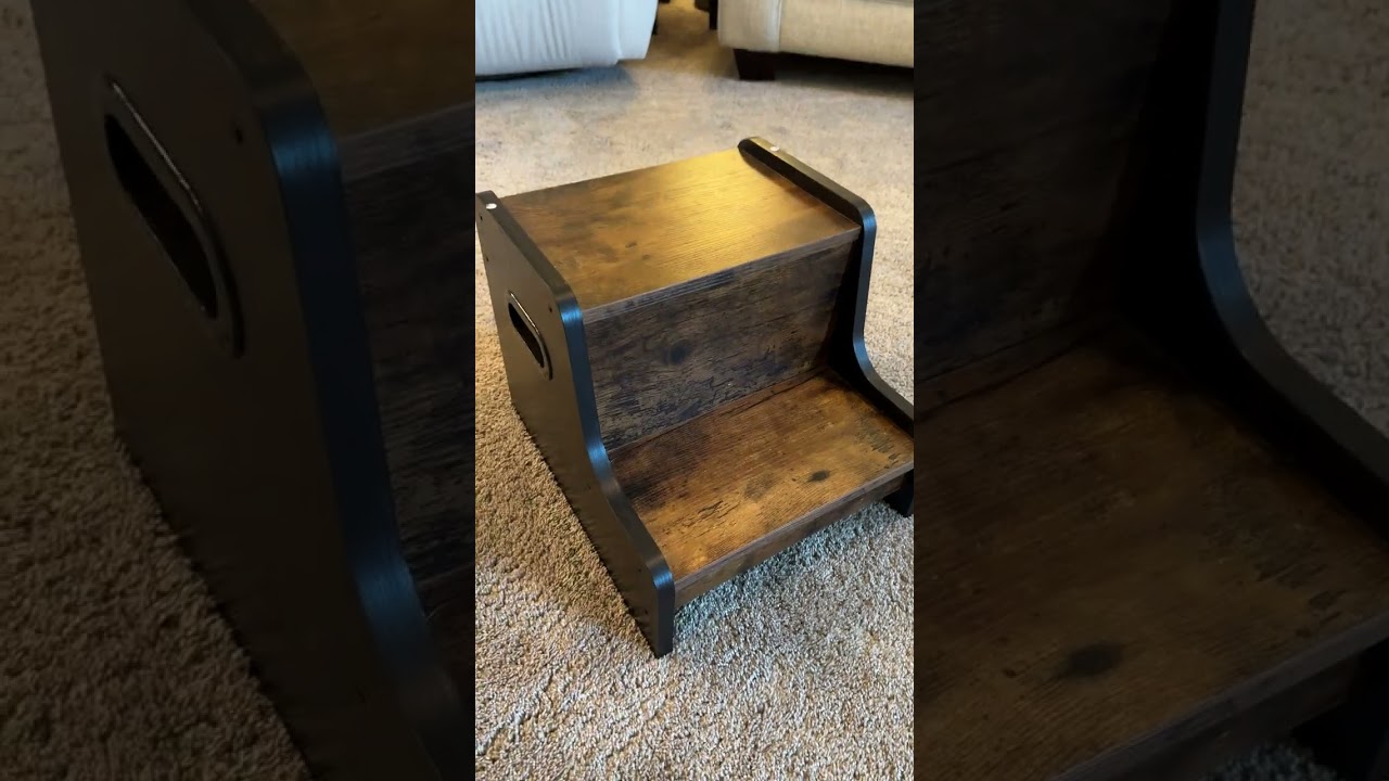 Rustic Step Stool for Kids! #amazonreviewer #amazonfinds #kidsreview #rustic #stepstool