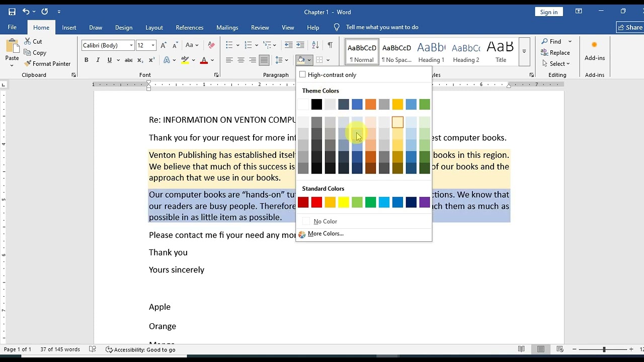 Paragraph formatting in Word Part 2