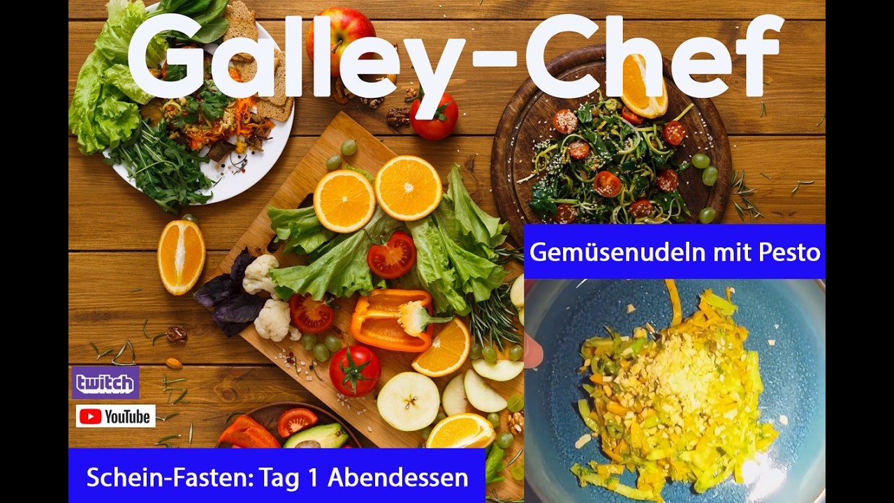 Schein Fasten | Tag 1 | Abendessen | Gemüsenudeln mit Balisikumpesto