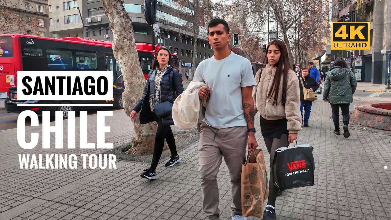 Av Nuevo Providencia em Santiago Chile Walking Tour | 4KWalk