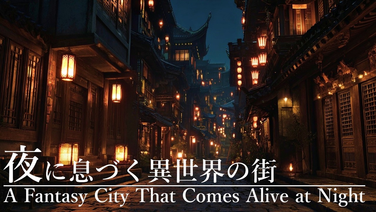 【睡眠BGM 1時間】夜に息づく異世界の街｜静かな幻想の睡眠BGM/An Otherworldly City Breathing at Night | Quiet Fantasy Sleep BGM